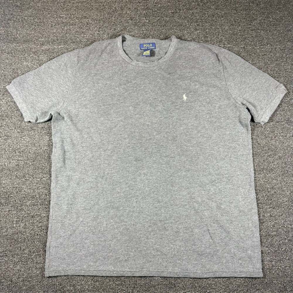 Polo Ralph Lauren Waffle Knit Crewneck T-Shirt Size 2XL Gray Pony Logo